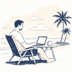 workation zzp buitenland zon palmbomen