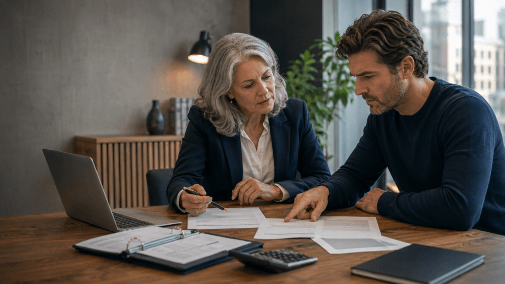 Opdrachtgever en zzp’er bespreken een naheffing en boete onder de Wet DBA in 2026.